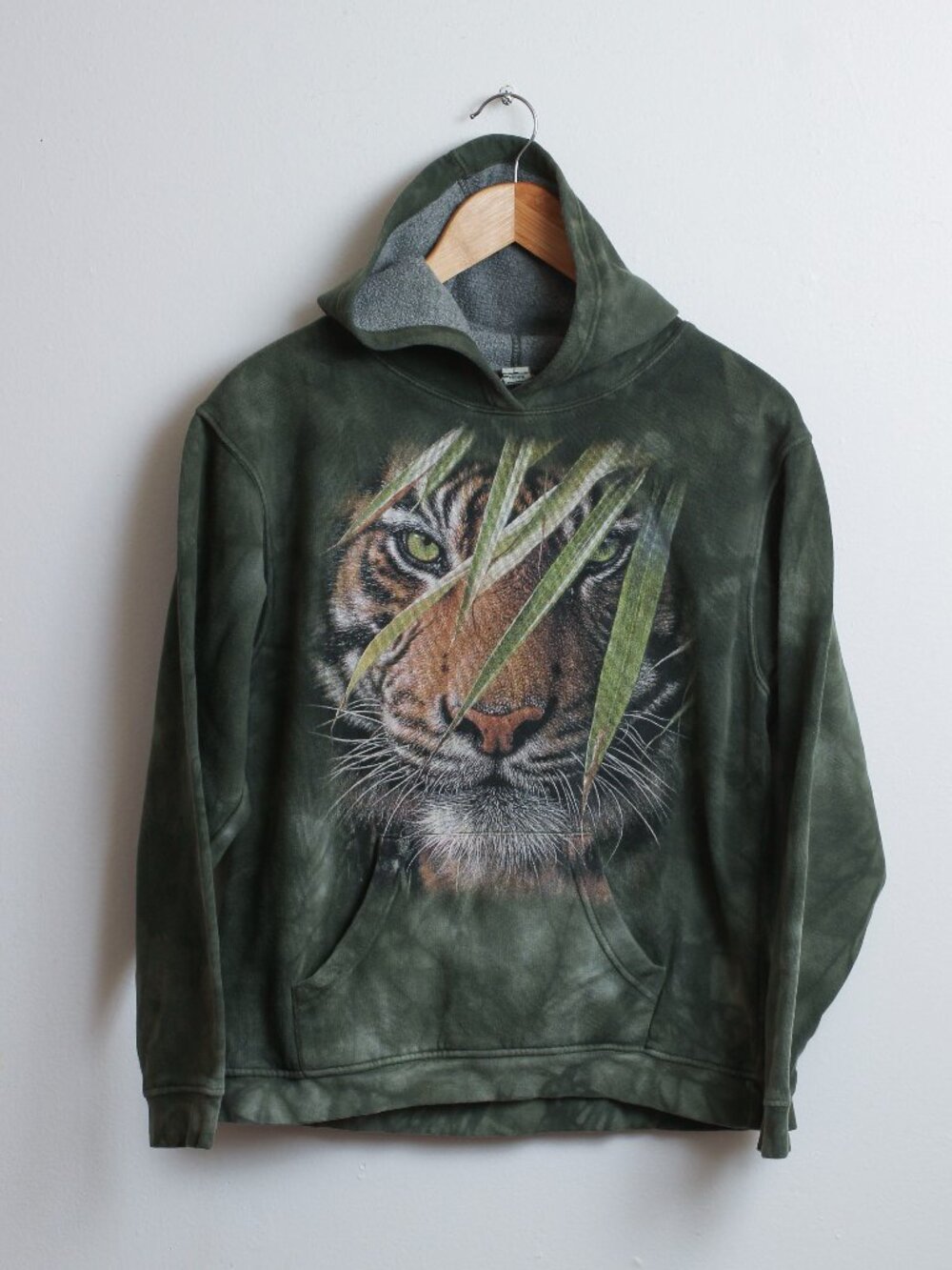 The Mountain San Diego Zoo Tiger Emerald Forest Hoodie Youth Large Green Tie Dye